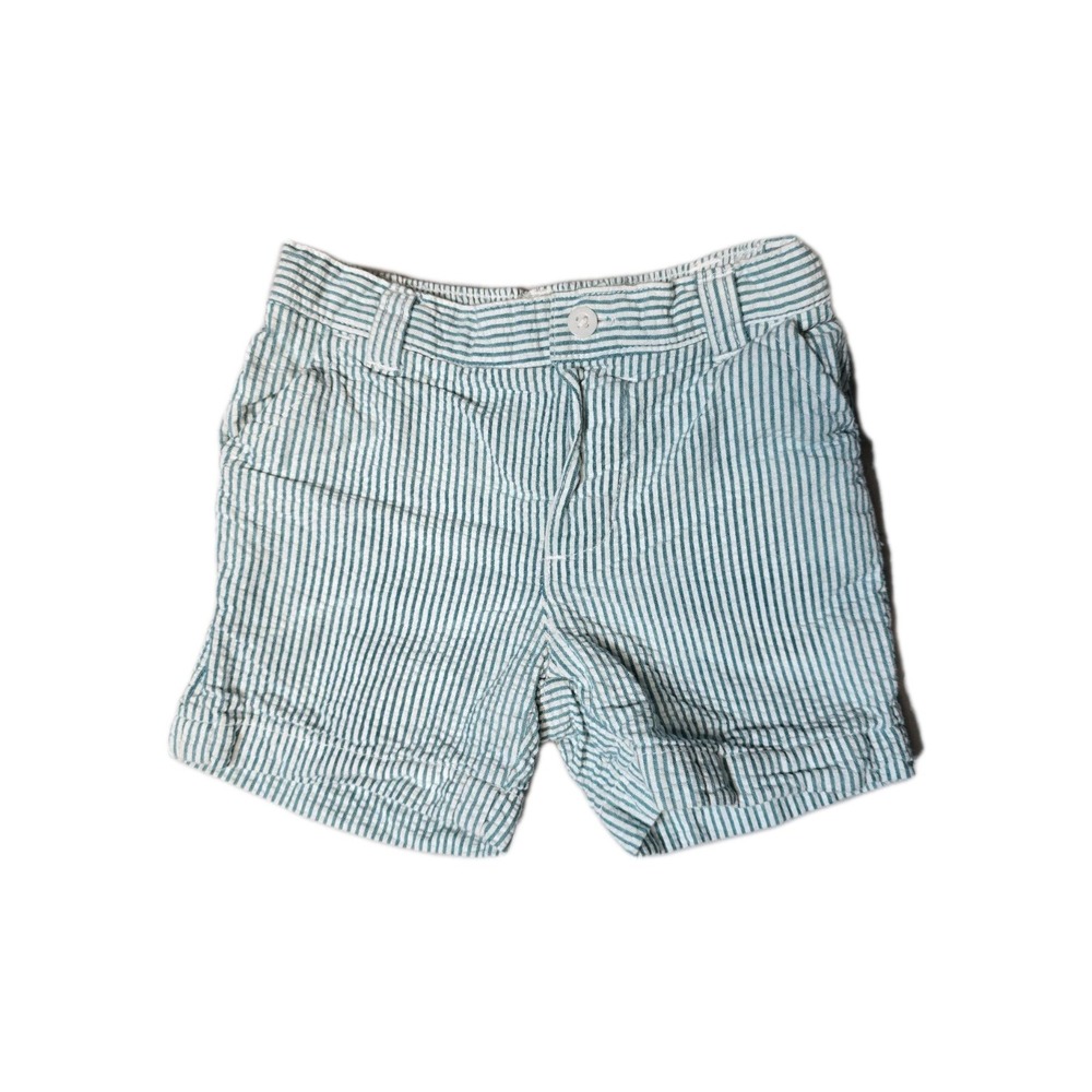 Janie And Jack Baby Boys Shorts Green Striped 3-6 Months Lined